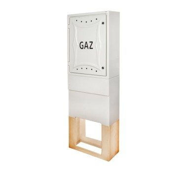 Punkt gazowy Z5 na 2 gazomierze G4/G6 w pionie, szafka z laminatu z/bez postument