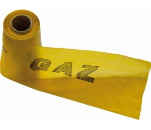 Taśma ostrzegawcza z nadrukiem "GAZ" szer. 20 cm