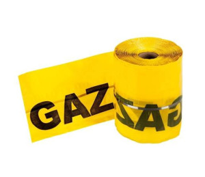 Taśma ostrzegawcza z wkładką metalową i nadrukiem "GAZ" szer. 20 cm