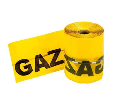 Taśma ostrzegawcza z wkładką metalową i nadrukiem "GAZ" szer. 20 cm